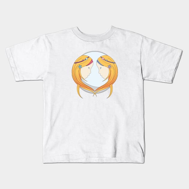 Gemini Zodiac Sign Kids T-Shirt by Marija154